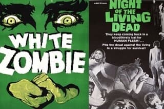 White Zombie and Night of the Living Dead movie posters.