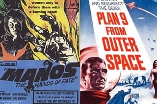 Manos: The Hands of Fate and Plan 9 from Outer Space movie posters.
