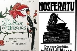 Little Shop of Horrors and Nosferatu movie posters.