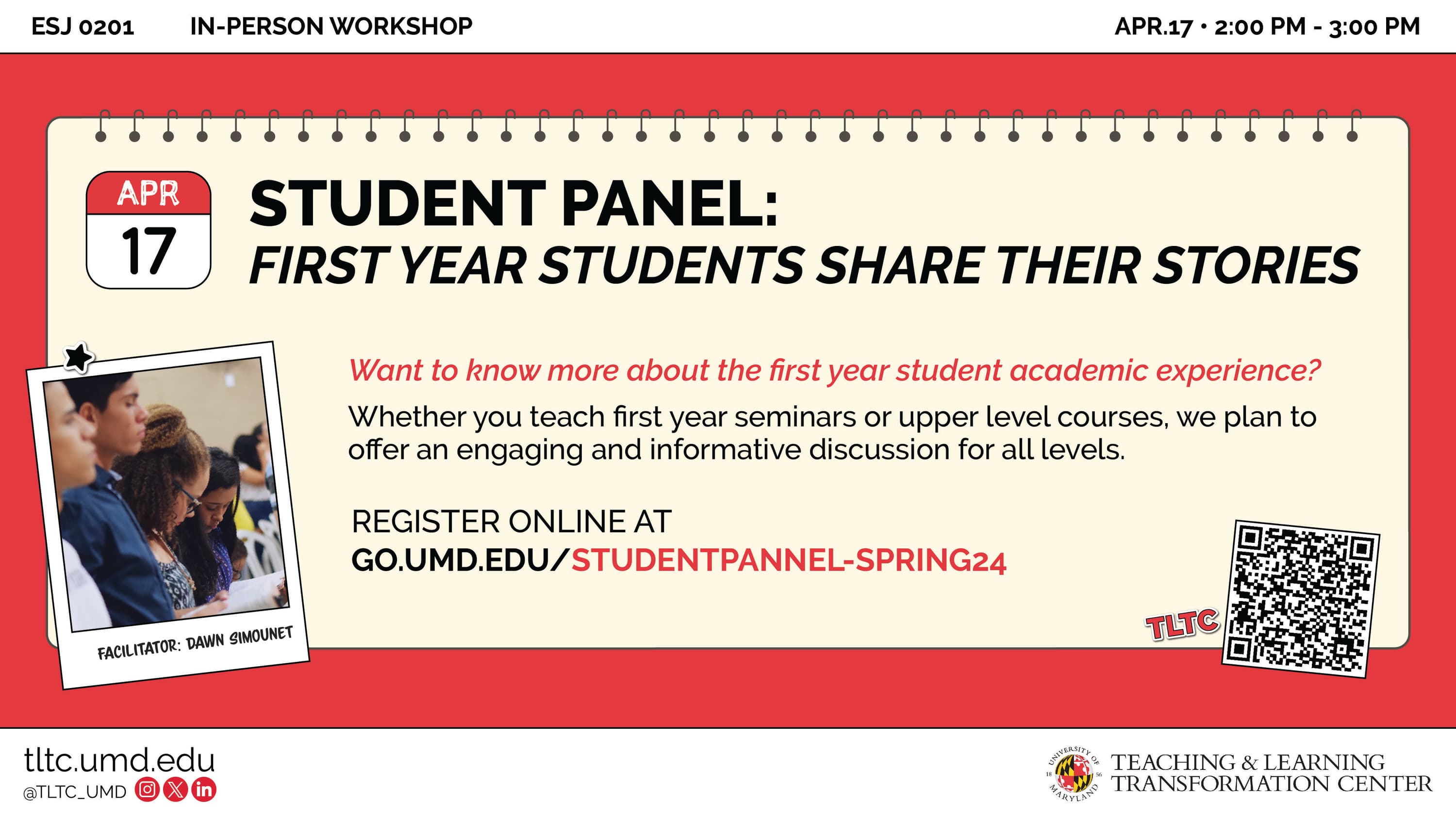 Flyer for First-Year Student Panel