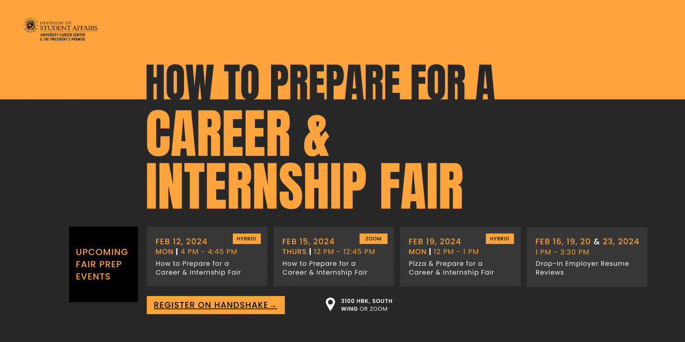 How to Prepare for a Career & Internship Fair promo.