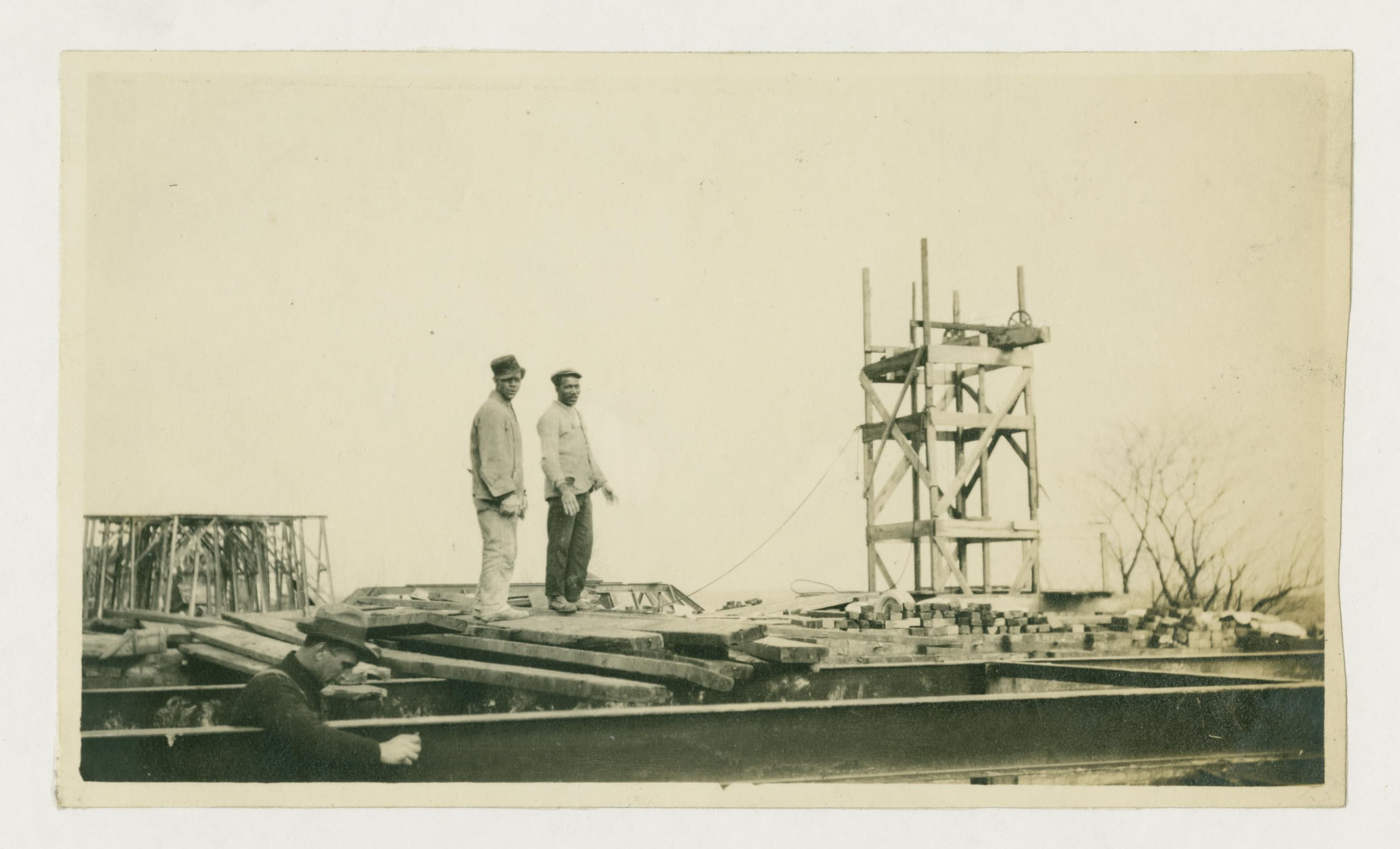Calvert Hall under construction, University of Maryland, circa 1916