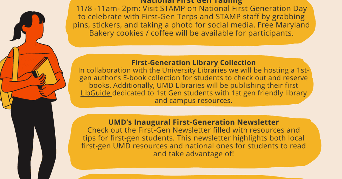 University of Maryland Calendar UMD Library and National First Gen University of Maryland Calendar UMD Library and National First Gen