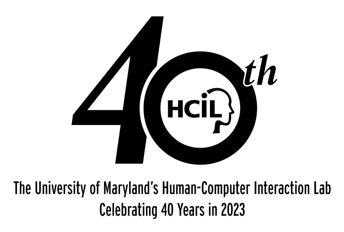 HCIL Symposium 2023 logo with tagline, "The University of Maryland's Human-Computer Interaction Lab, Celebrating 40 Years in 2023"
