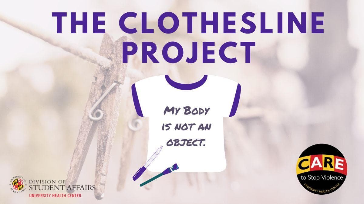 Image of a t-shirt over a background of faded out clothespins.