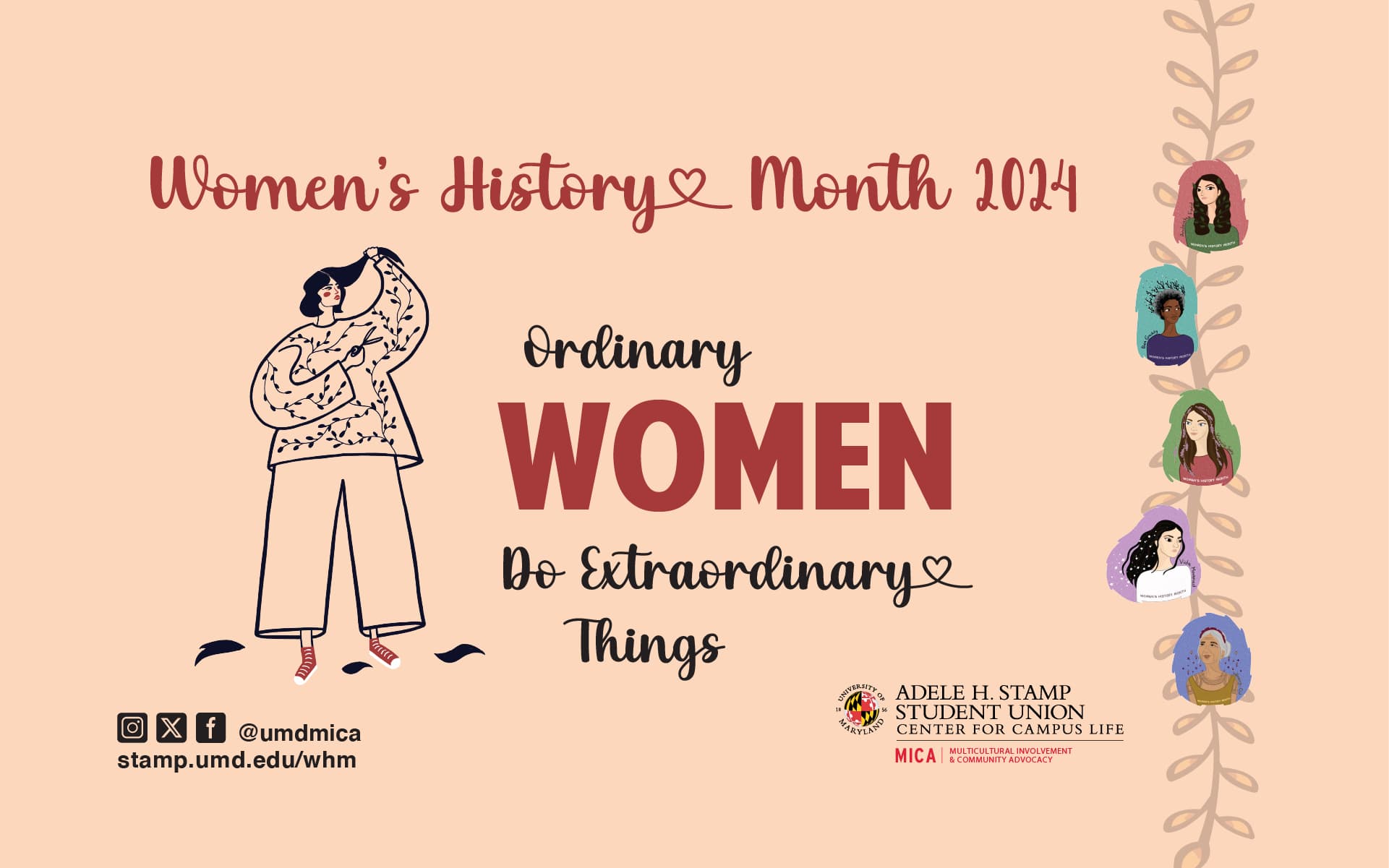 University of Maryland Calendar Women's History Month Ordinary…