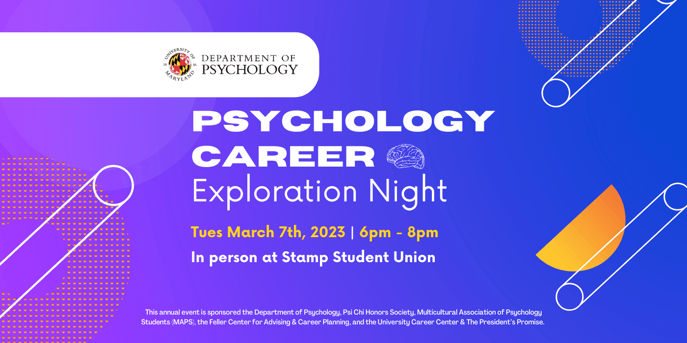 A promotional image for the Psychology Career Exploration Night event.