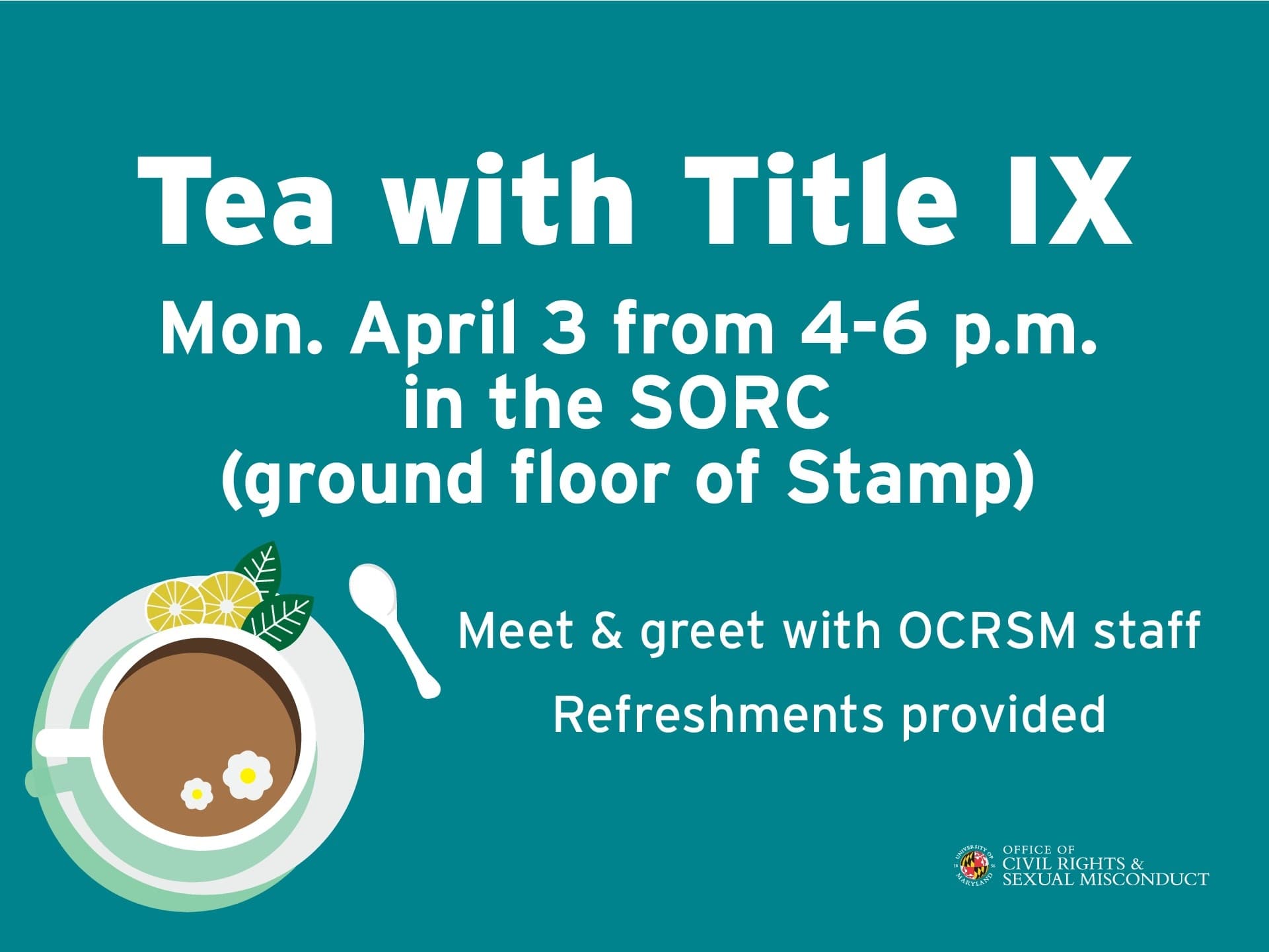 Tea with Title IX Event Flyer