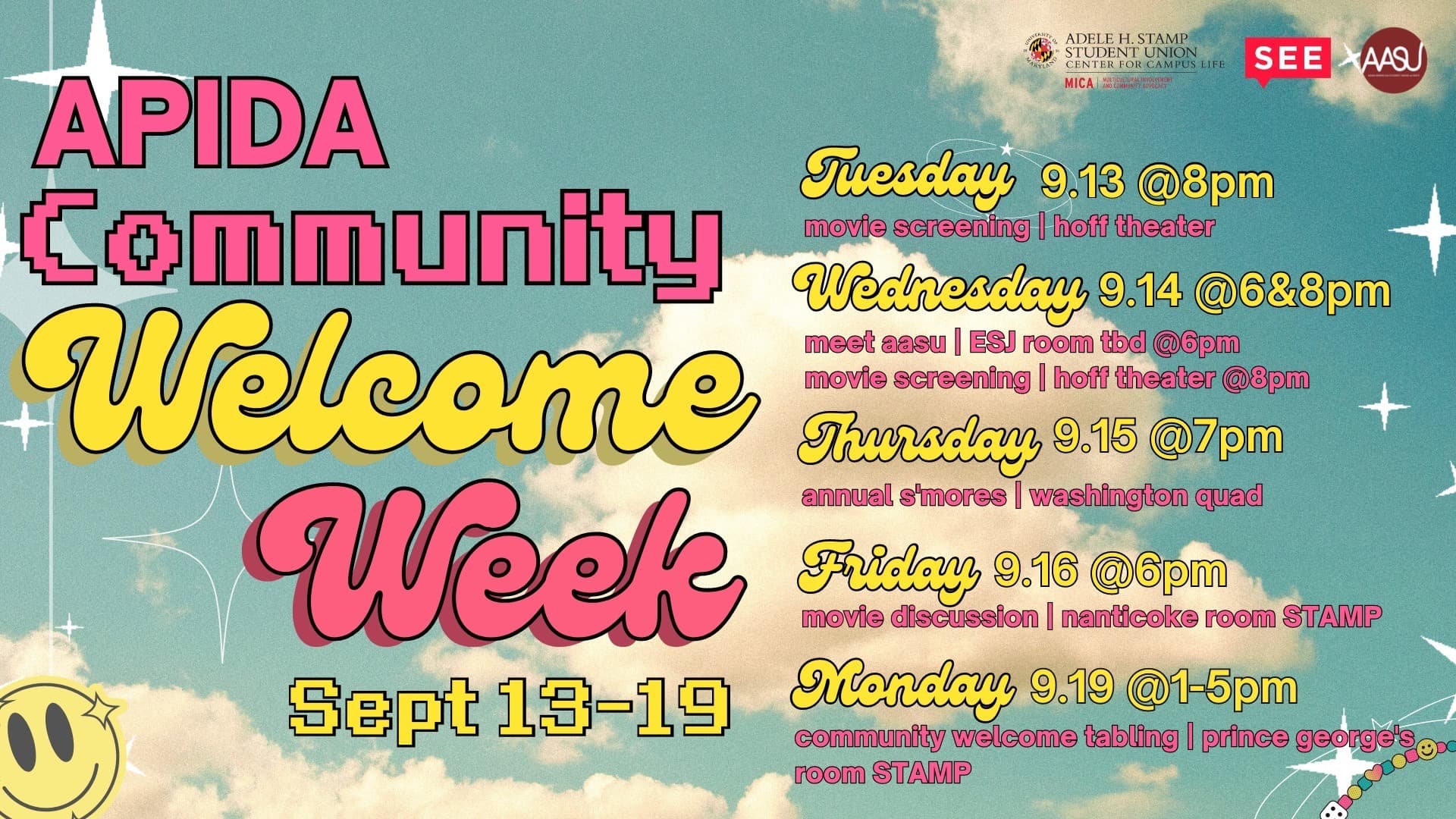 APIDA Community Welcome Week Banner