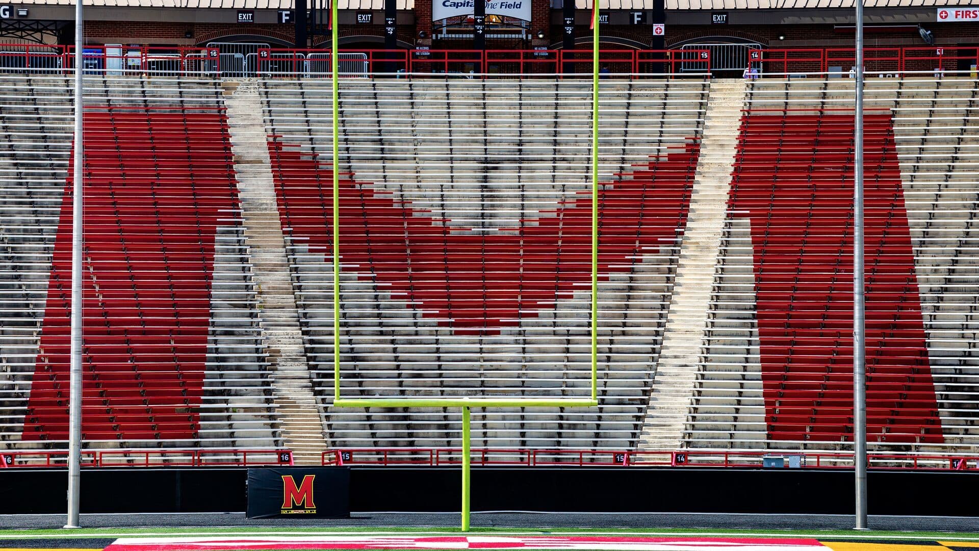 Seats at the university campus college stadium.