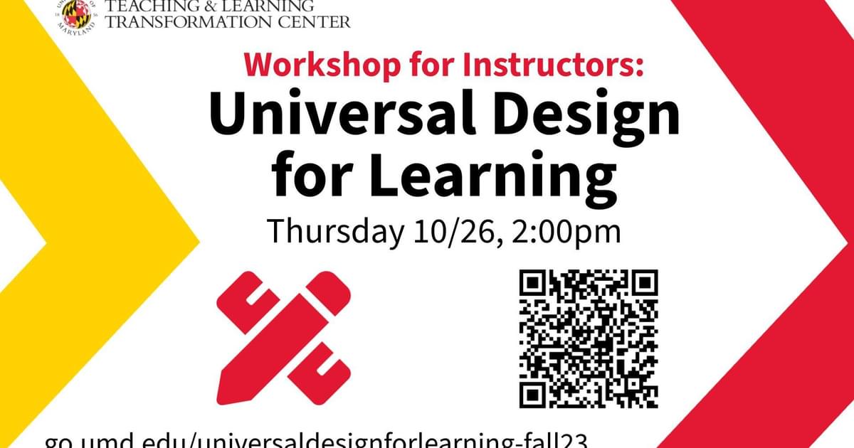 University of Maryland Calendar Universal Design for Learning