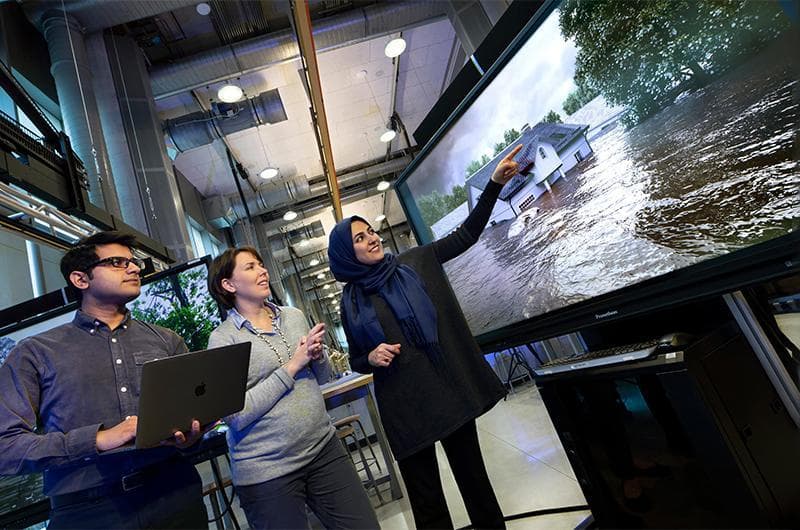 Researchers point to screen the showcases flooding due to climate change