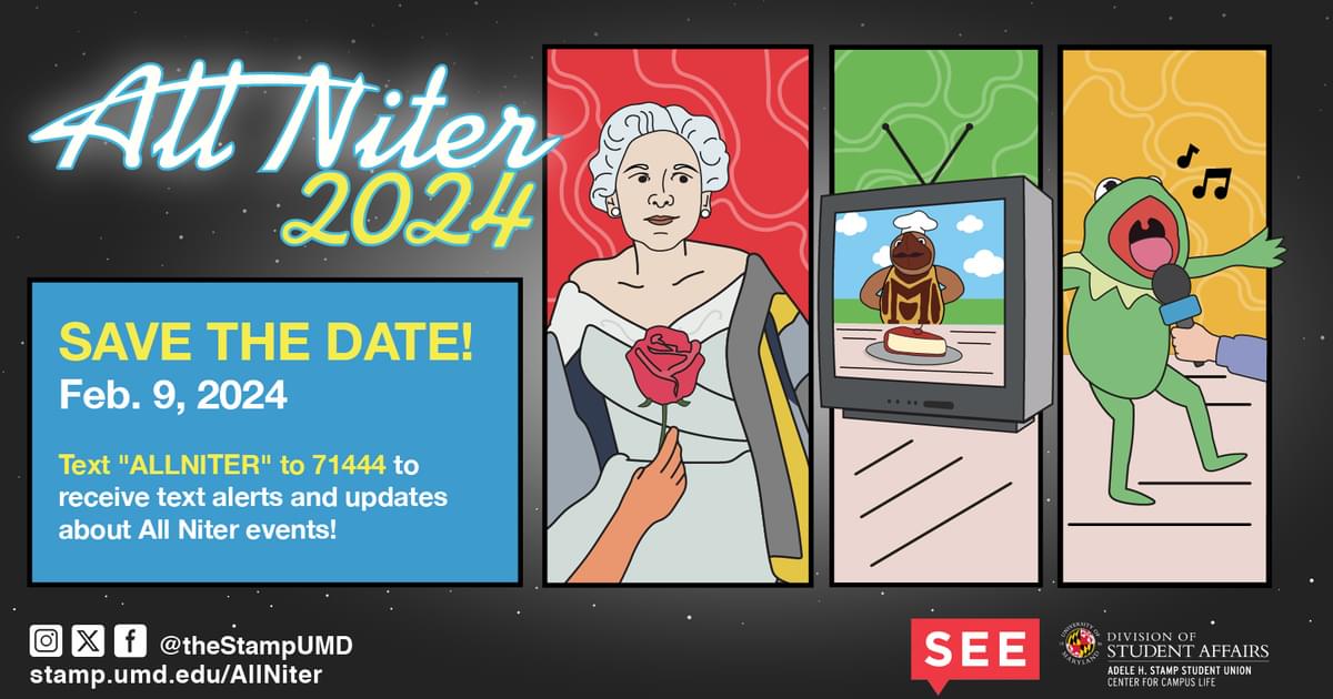 University of Maryland Calendar Stamp's All Niter