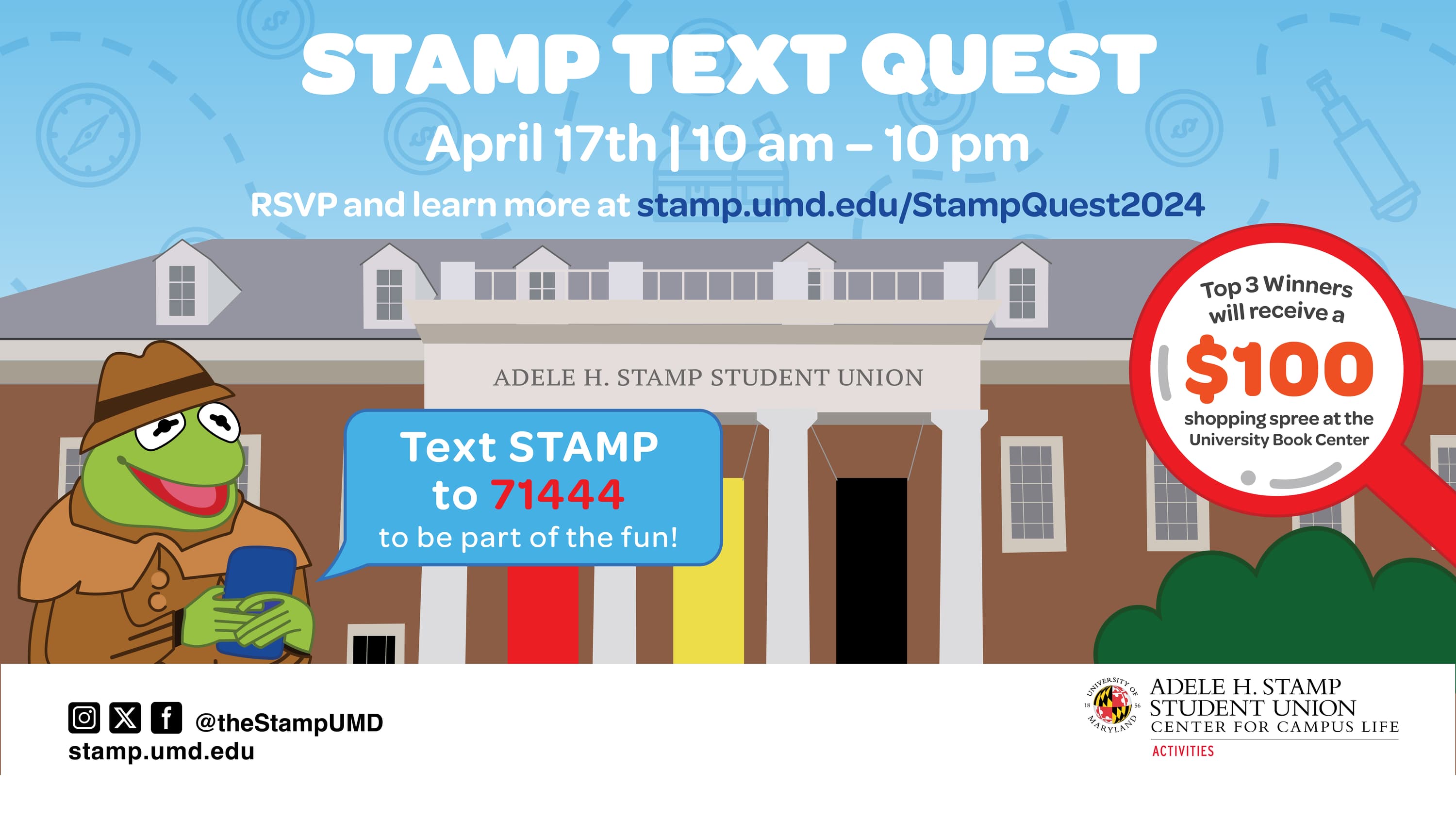 Stamp Text Quest flyer