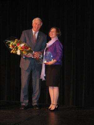 Victoria Leatherwood, the 2010 award winner for outstanding professional staff.