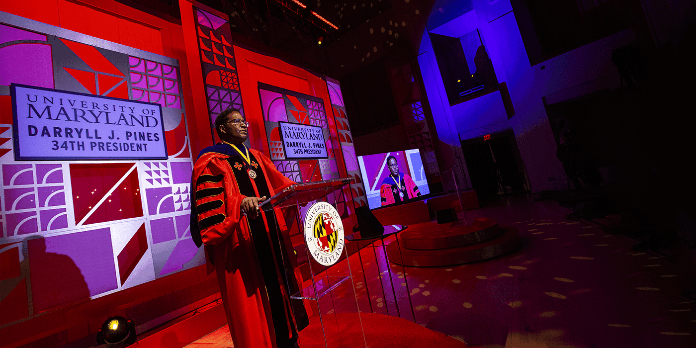 President Darryll J. Pines at Investiture Ceremony on April 22, 2021