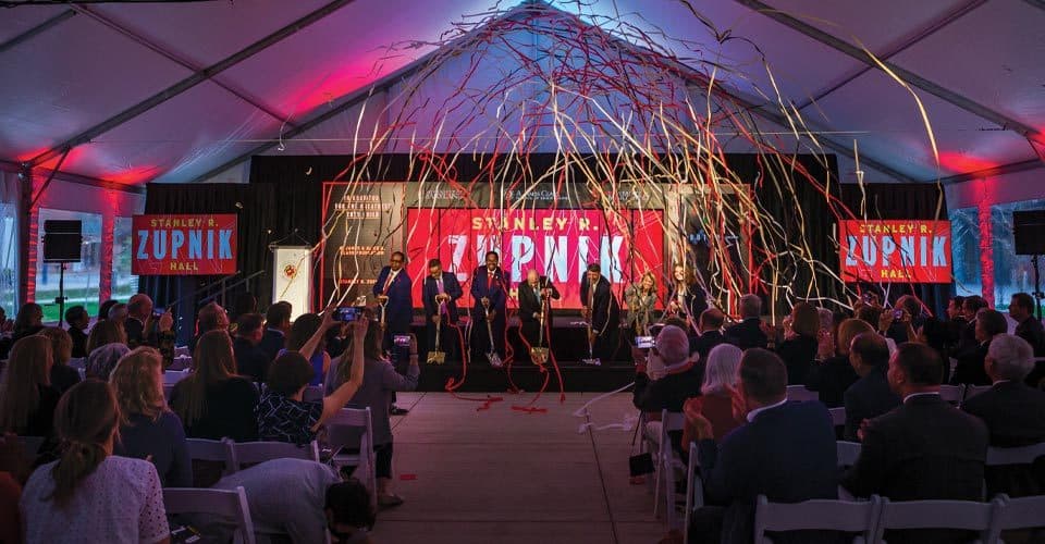 Confetti falls at ceremonial groundbreaking event