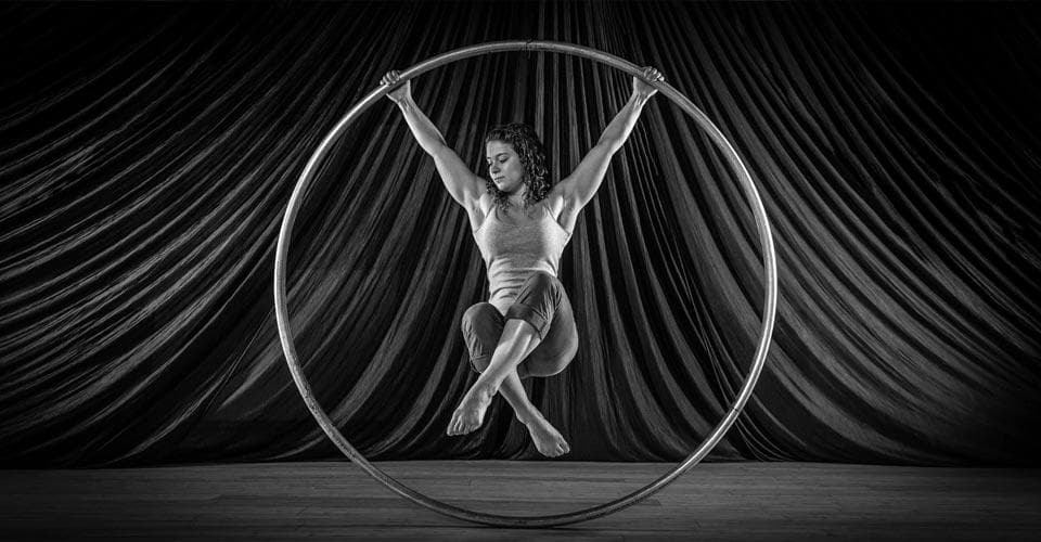 Julia Ruth ’14 poses in Cyr wheel