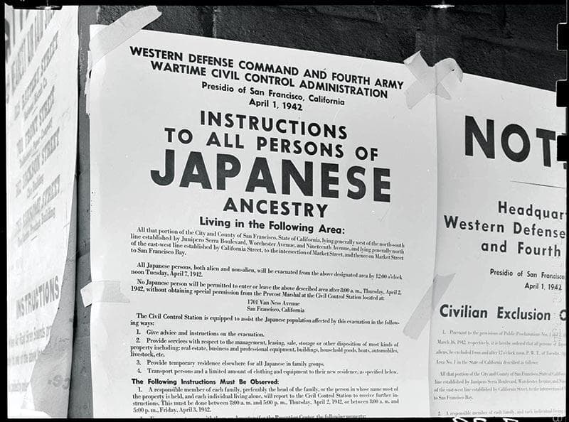 poster announcing removal orders for ﻿Japanese immigrants ﻿and Americans
