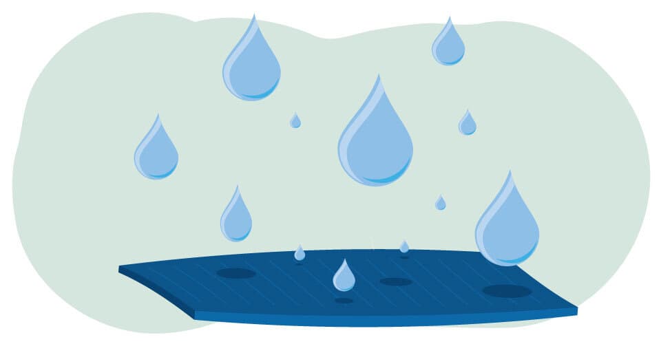 drops falling onto surface