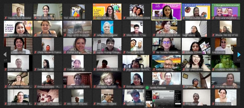 Zoom gallery view of online gathering