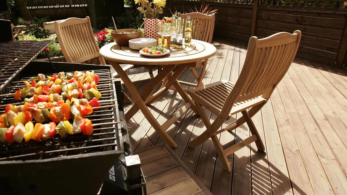 Classic stained wood garden furniture