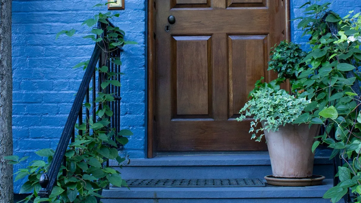 Doorstep painted using floor paint