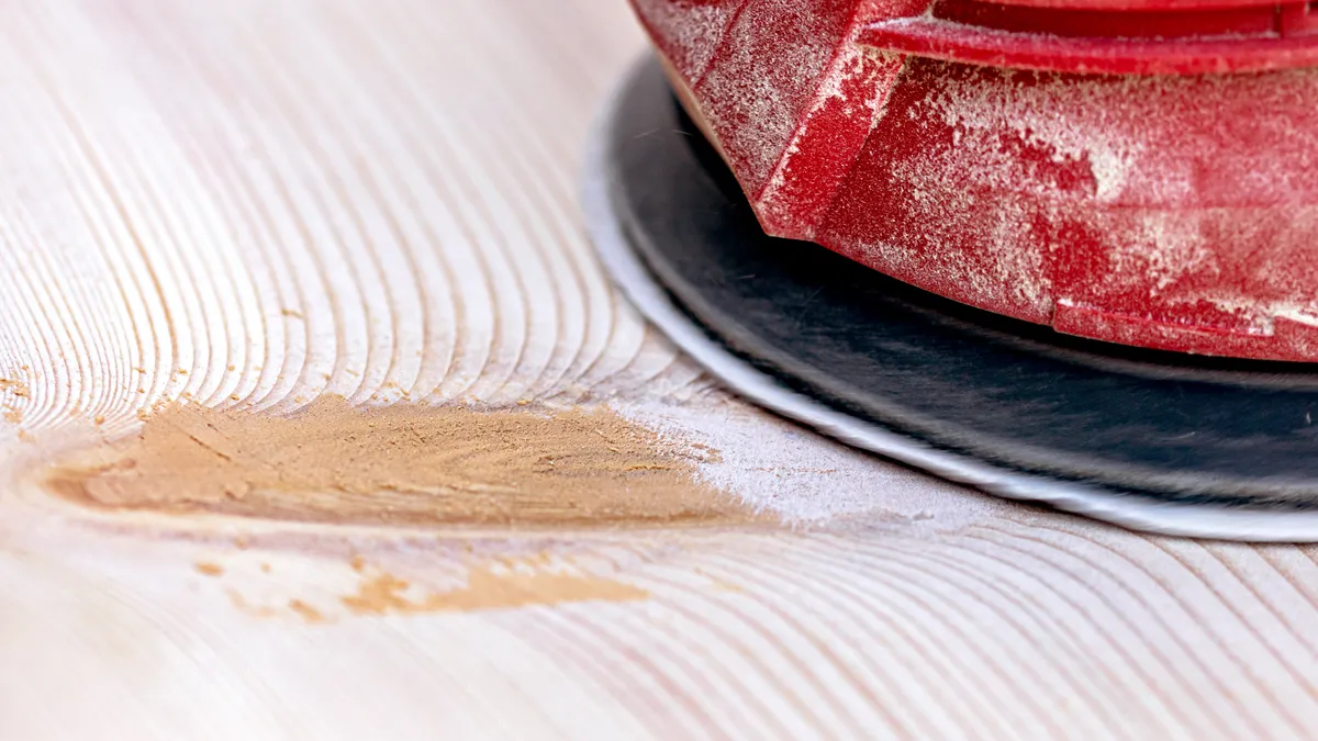 Wood sanded down once being filled with wood filler