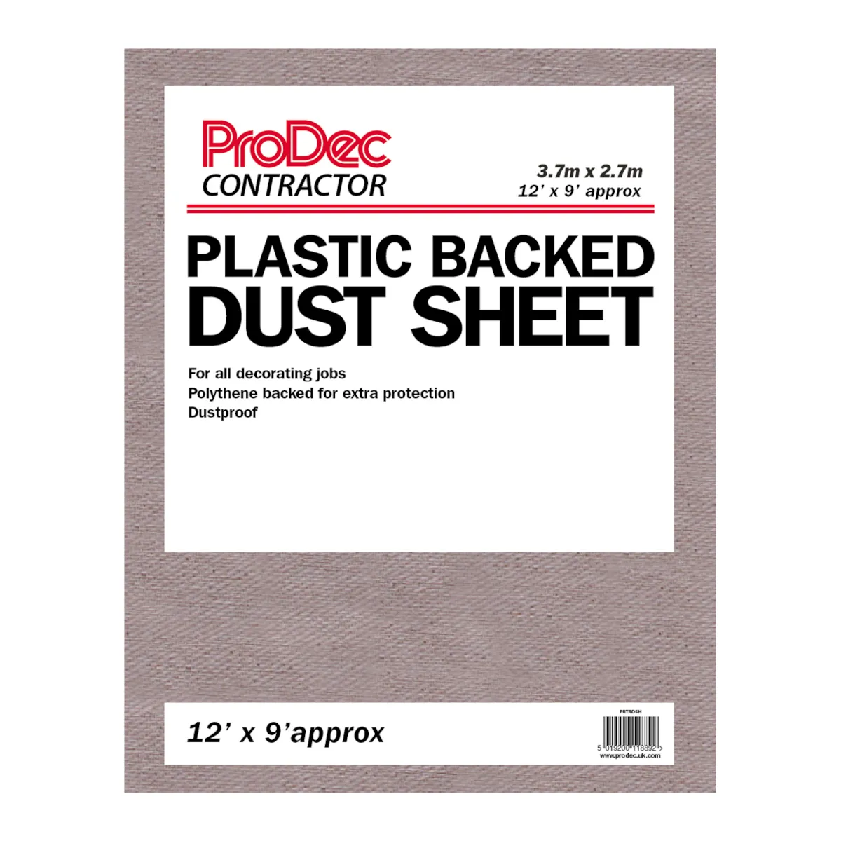 Prodec Poly Backed Dust Sheet 12' x 9'