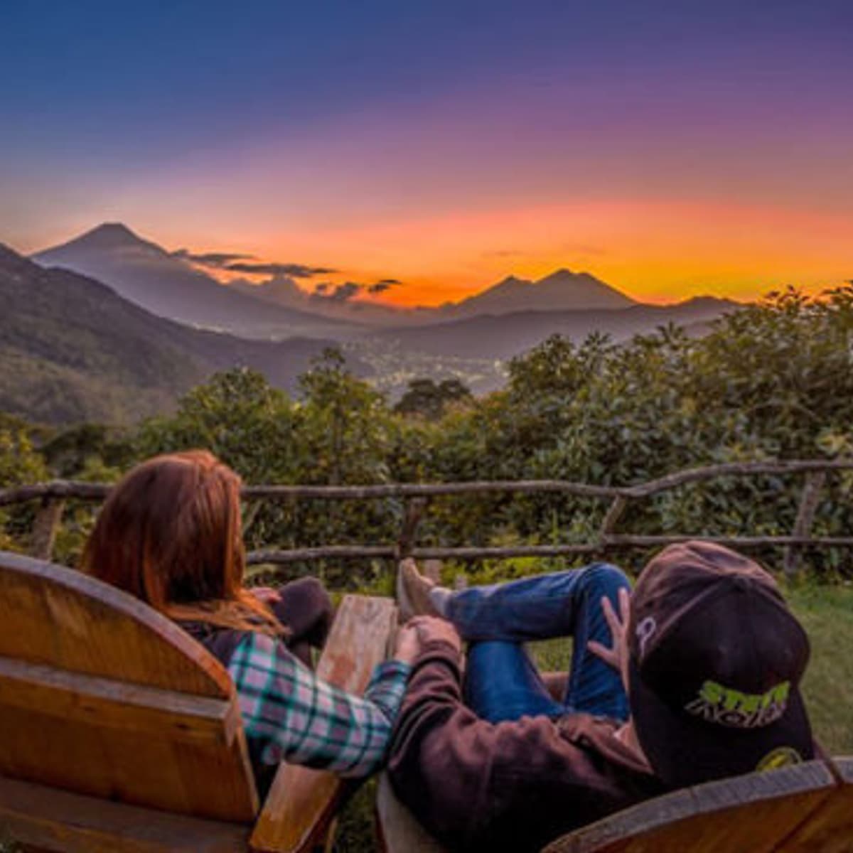 Guatemala Earth Lodge Sunset View during custom Guatemala tour