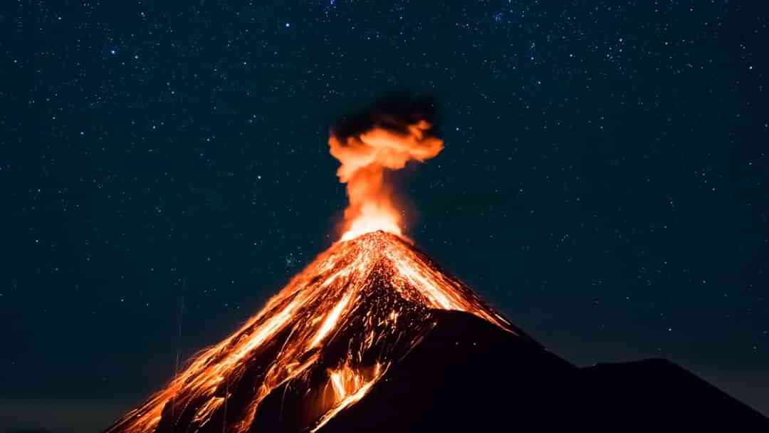 Fuego Volcano Eruprtio Stars