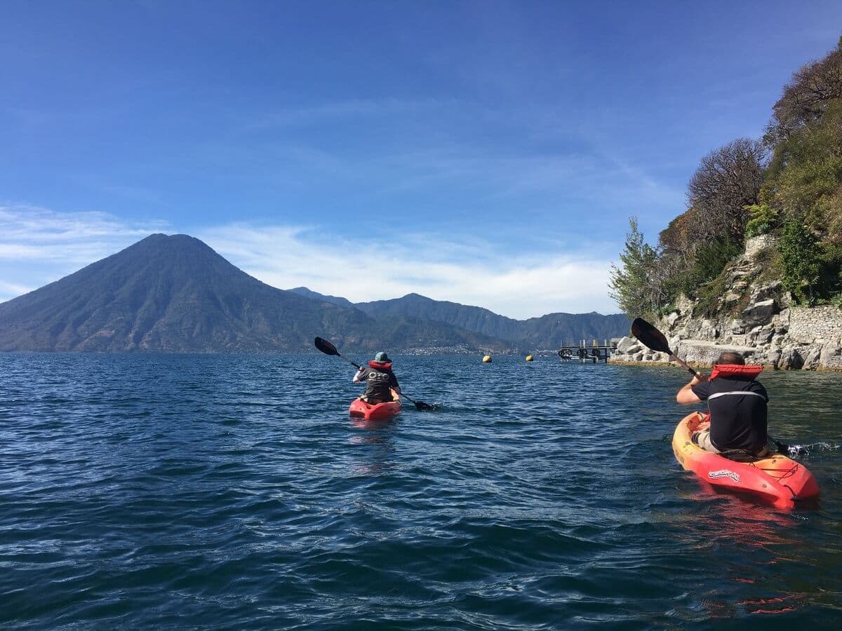 Lake Atitlan Kayak volcanoes3