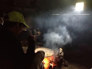 Cooking in hut along the Nebaj to Todos Trek