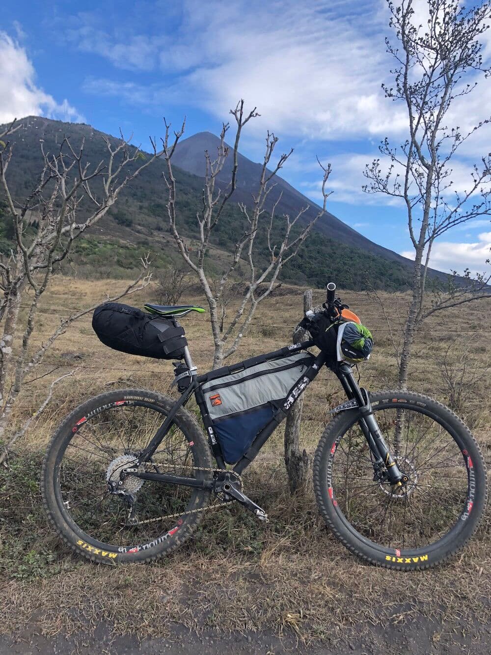 Pacaya lava field bike setup