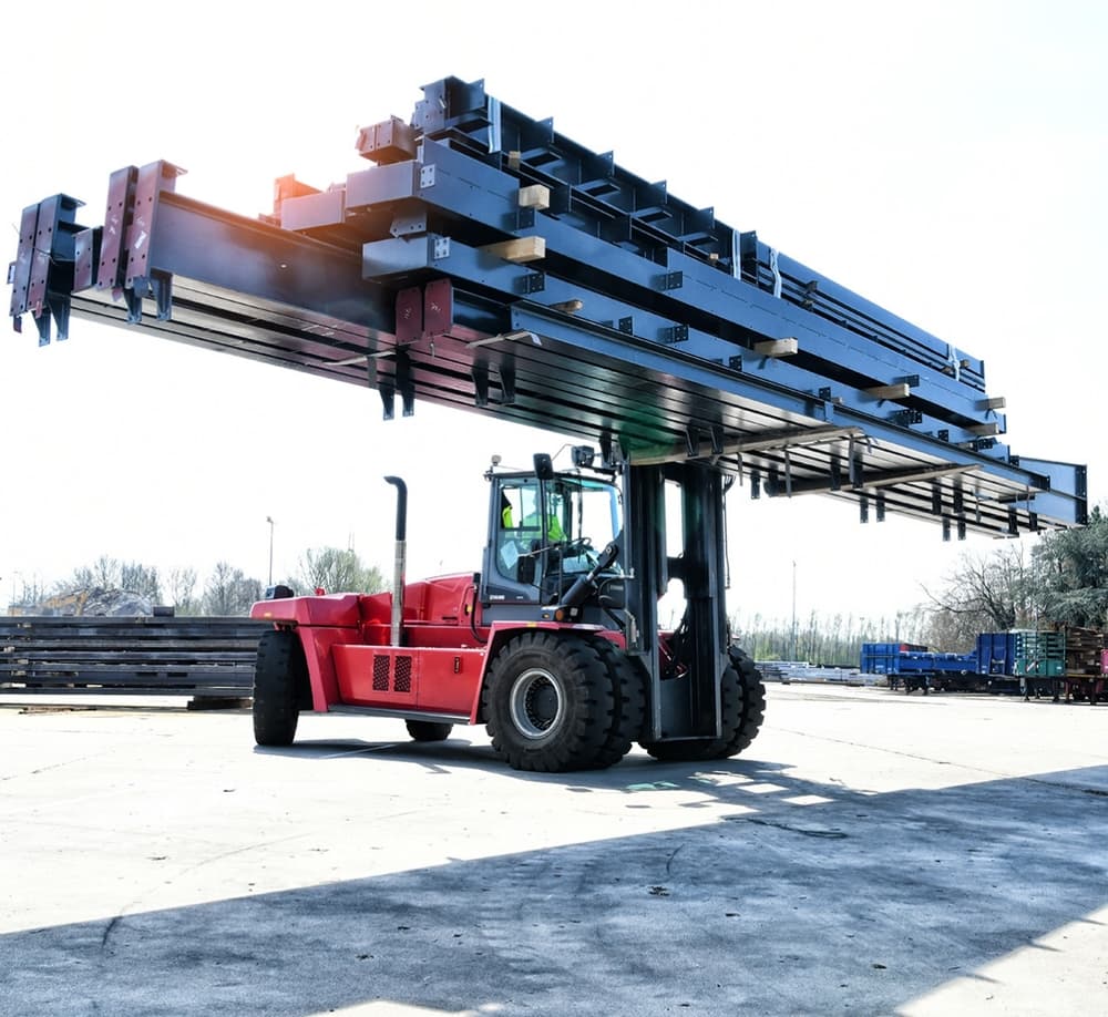 Staal op heftruck