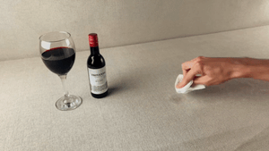 Water Cleanable Fabric Supremo Collection from Modelli Fabrics Wine Stain