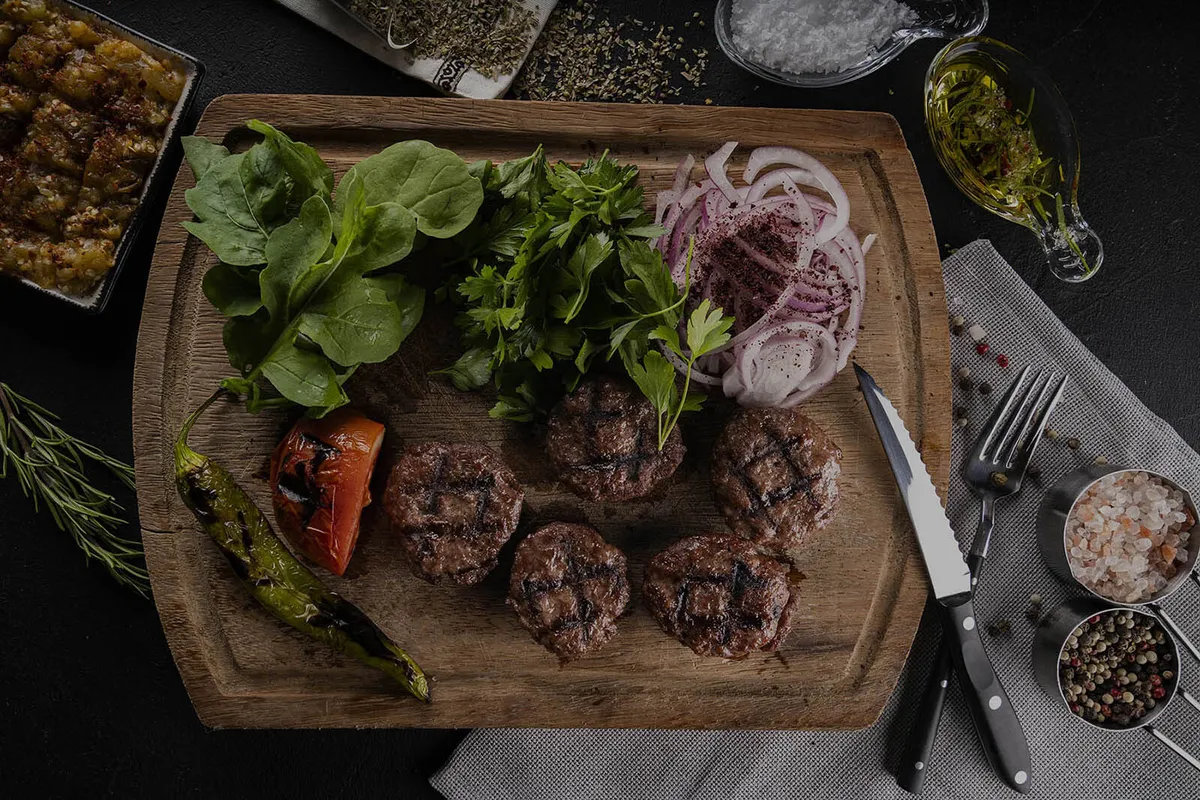 Food on a chopping board