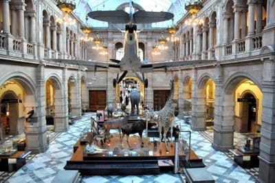 One of the halls of the Kelvingrove Art Gallery and Museum Glasgow UK
