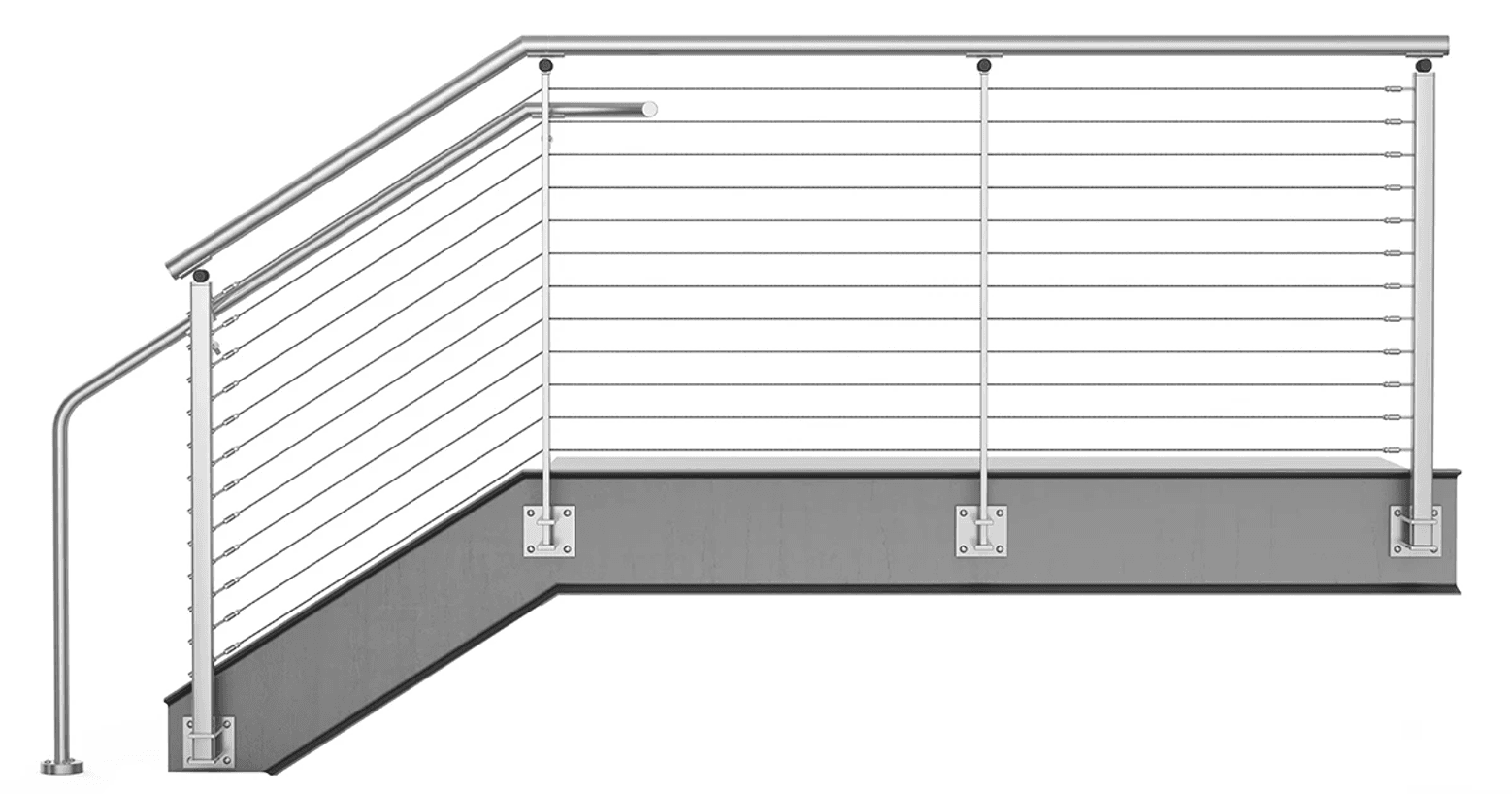 Modern Outdoor Railing Surrounding Rooftop Oasis