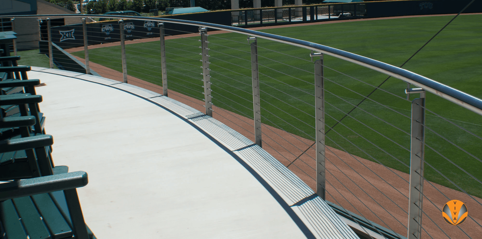 Modern Outdoor Railing Glass and Stone Patio