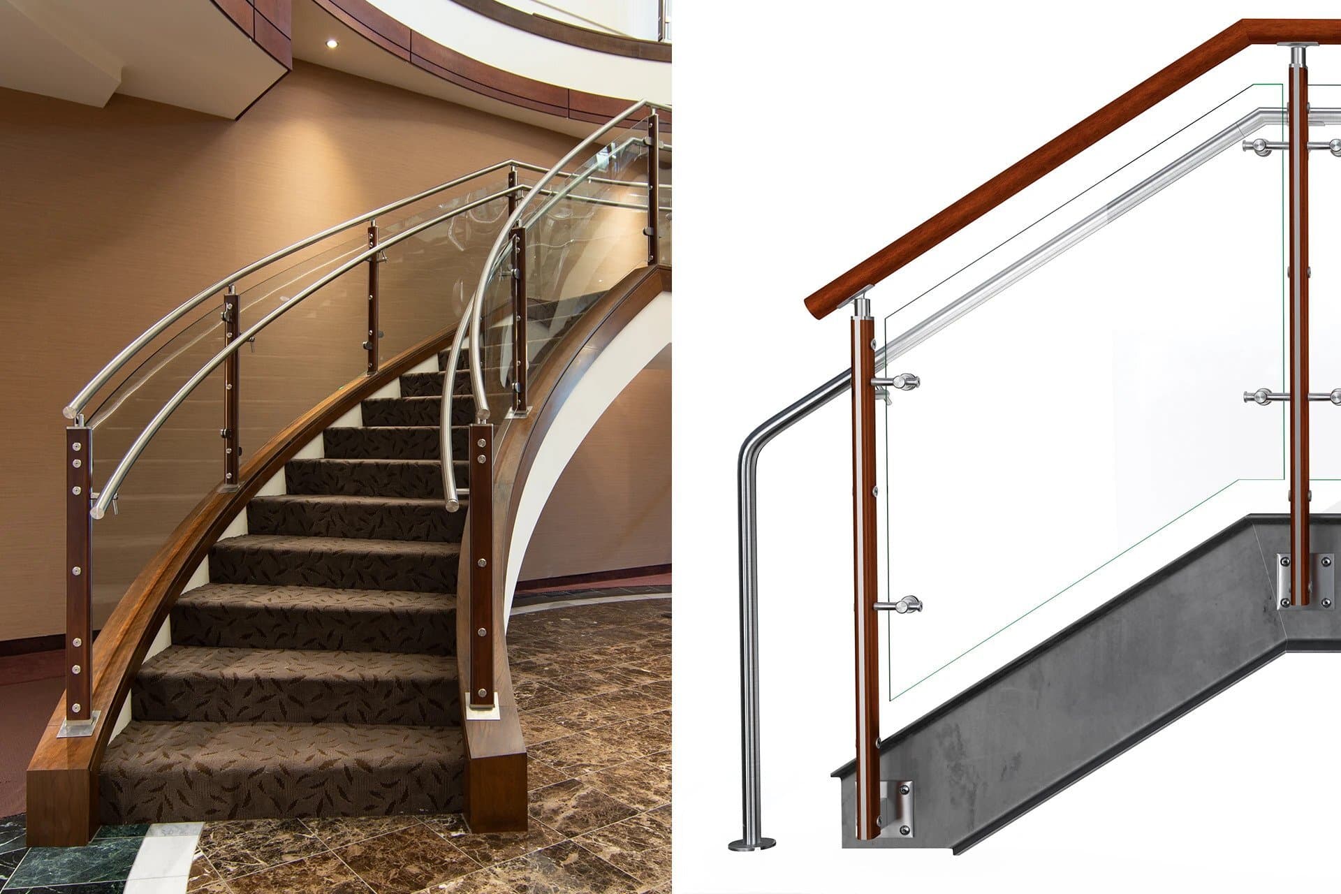 Commercial Stair Railing Systems, Designs, Ideas & Code Requirements