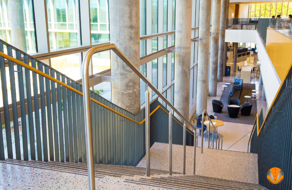 FSR™ Freestanding Railing System at UTA Science, Engineering, Innovation & Research building.