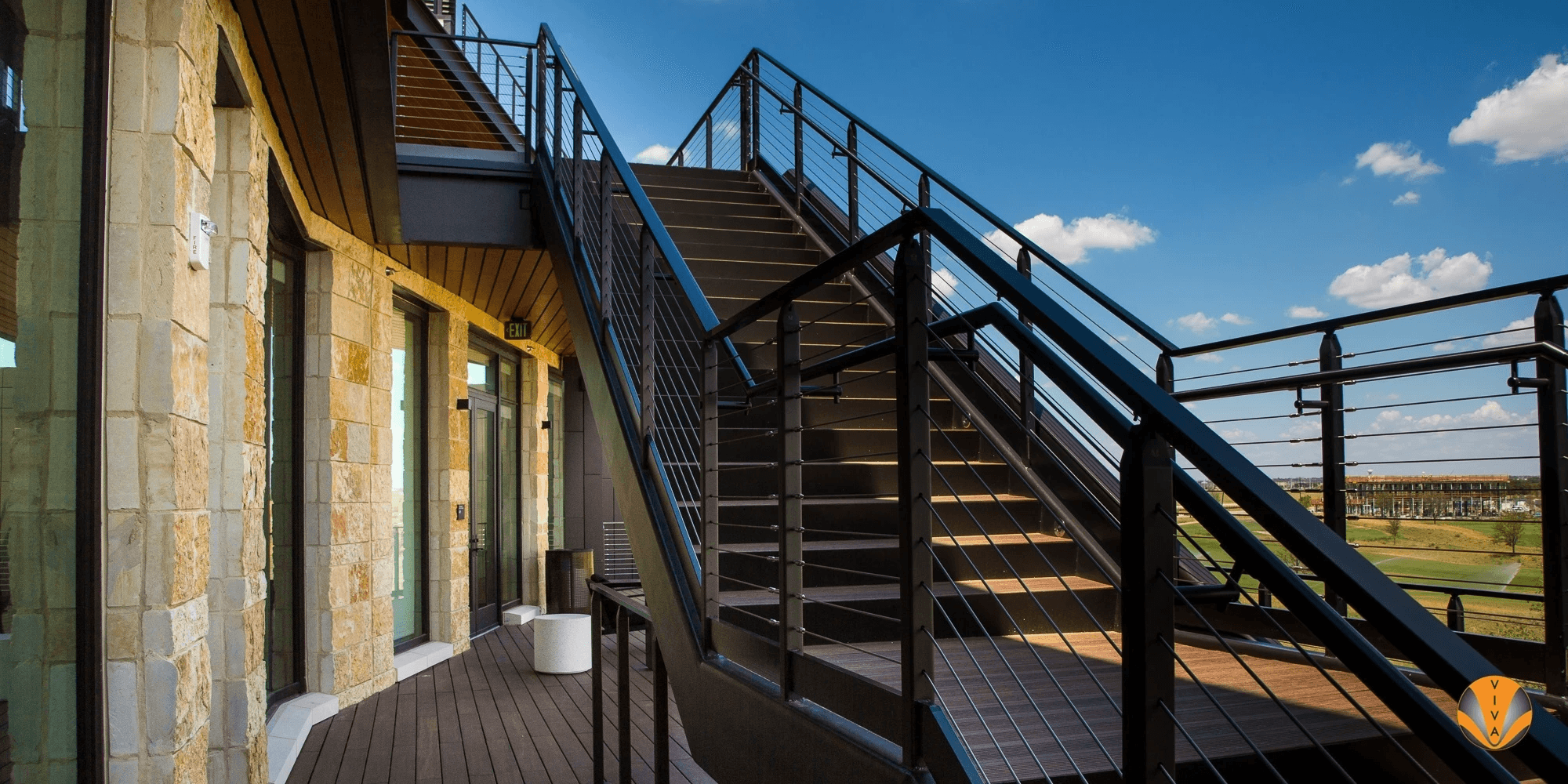 Cable Stair Railing Idea That Uses Color As a Statement