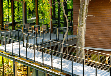 Elevated Cable Stair Railing Idea