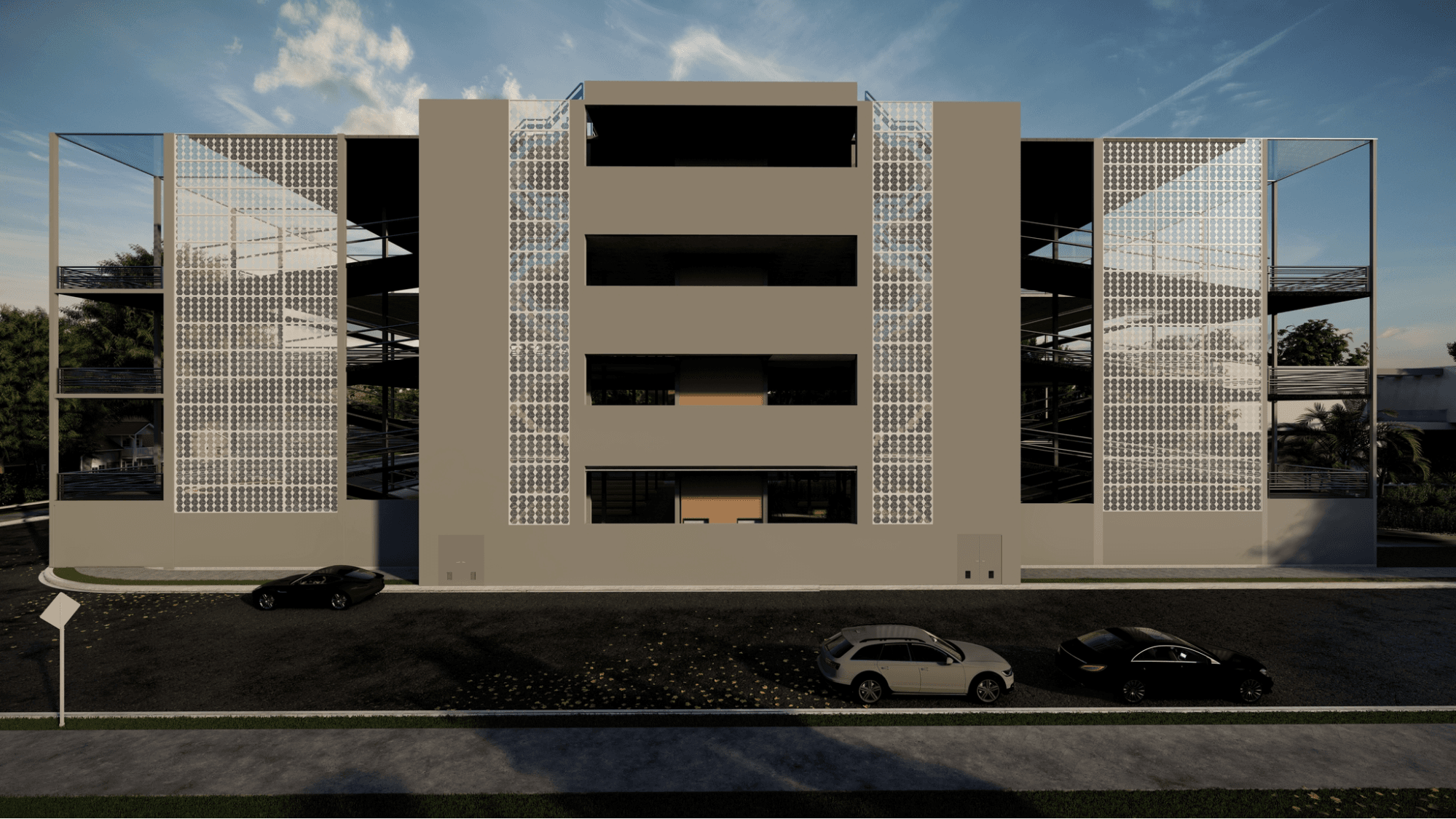 Colorful Parking Garage Facade