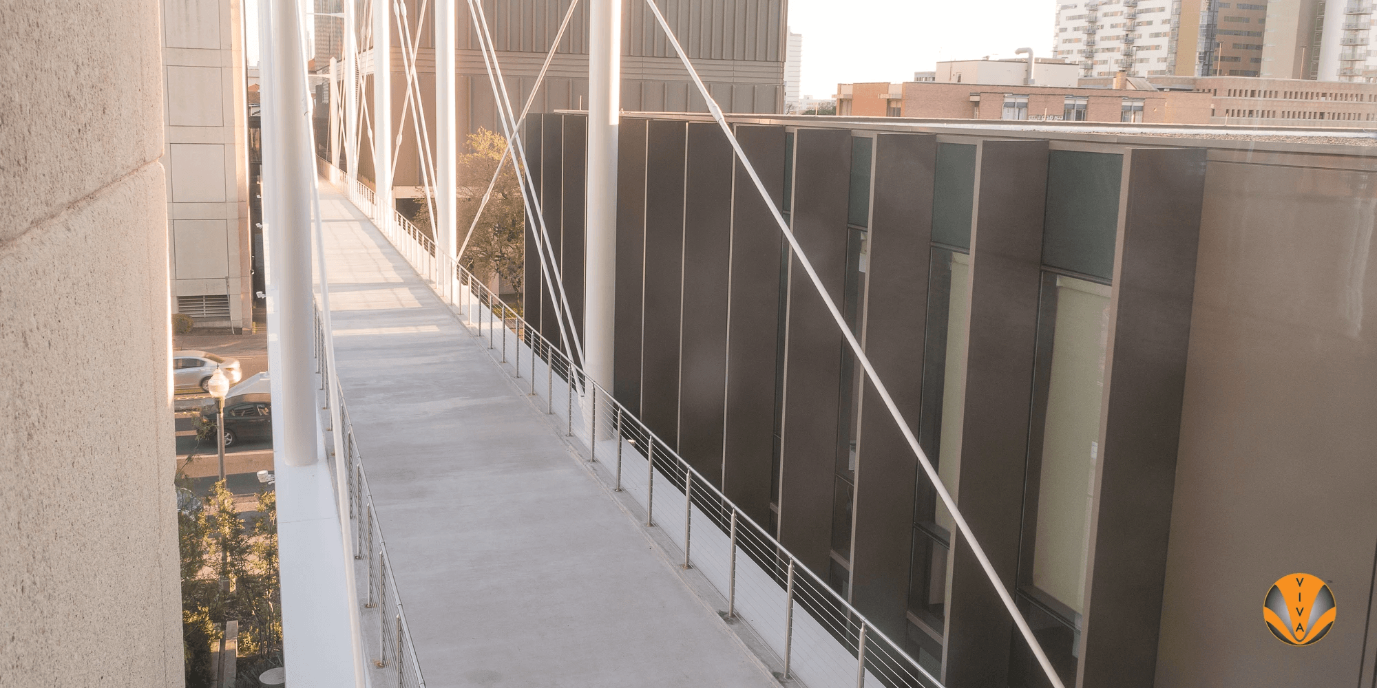 Outdoor Cable Stair Railing on Walkway