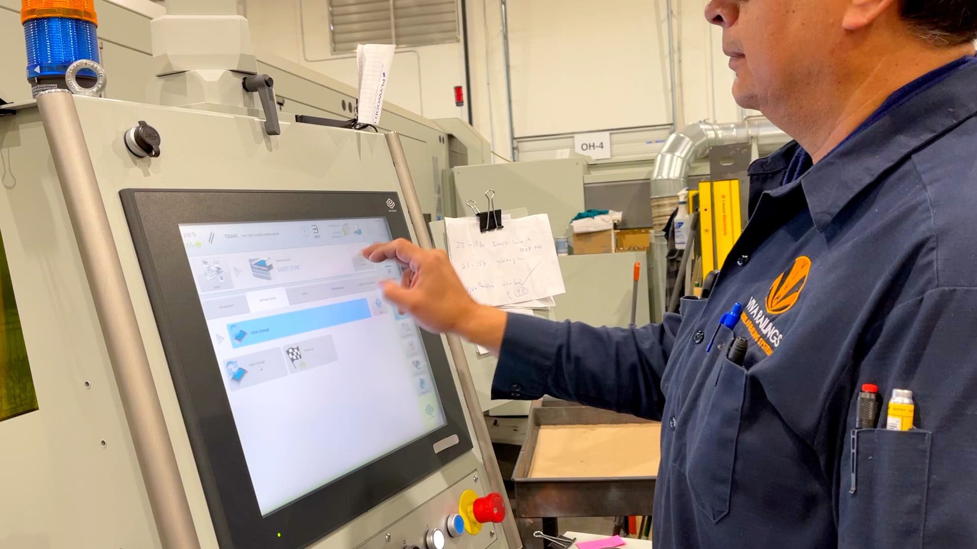 Viva Railings workshop laser machine control panel