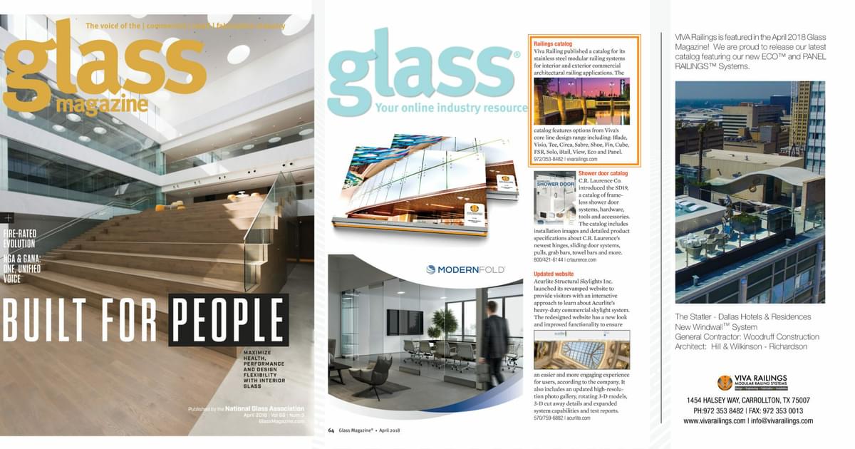 We're featured in Glass Magazine! | VIVA Railings
