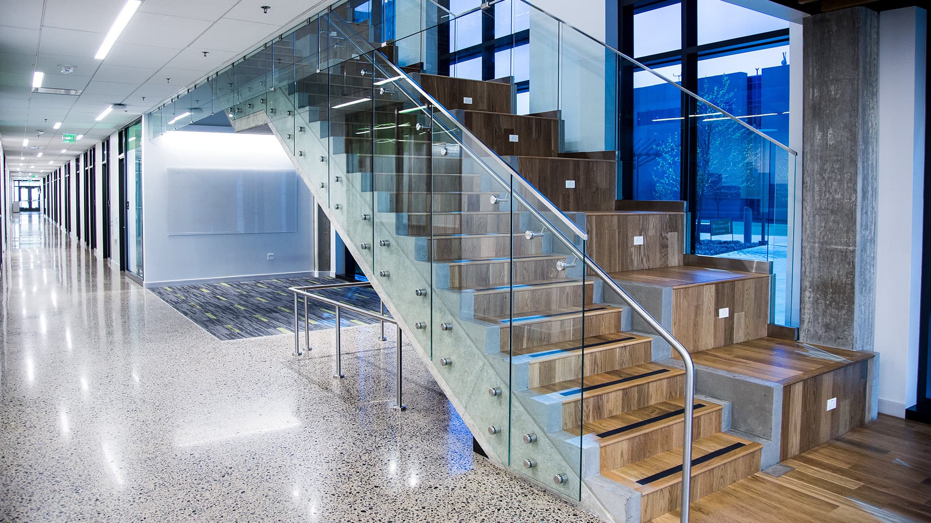 VIEW GLASS UT DALLAS SCIENCE BUILDING