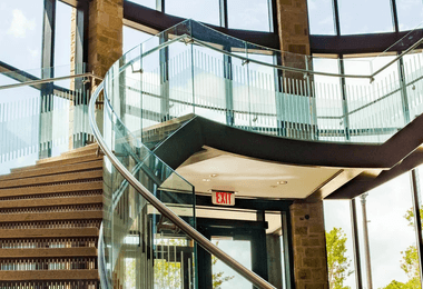 Glass ADA compliant handrails
